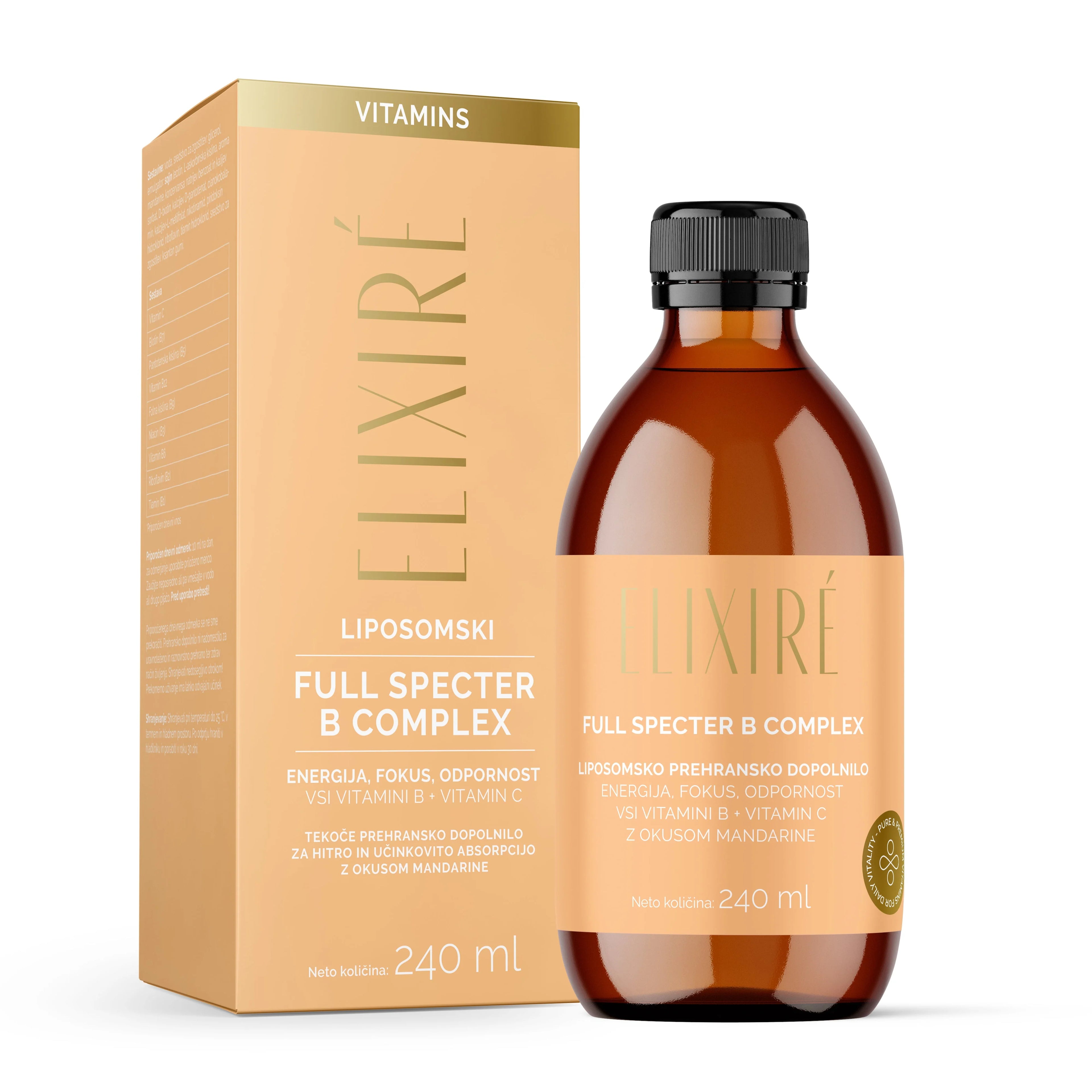 Elixiré Liposomski B Kompleks Mandarina 240 ml — glavna slika