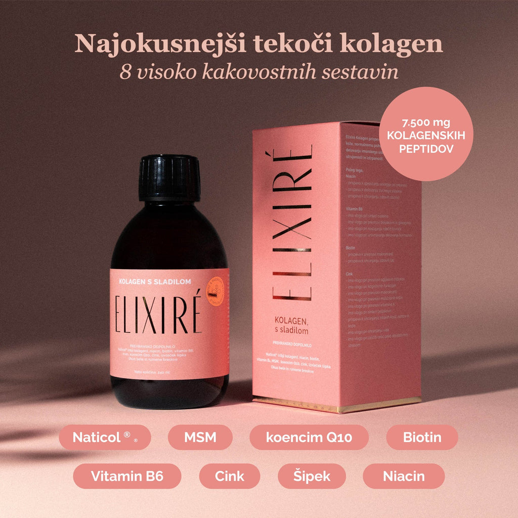 Elixiré Beauty Collagen – Naticol® 7500 mg, koencim Q10, MSM, biotin, cink in vitamini
