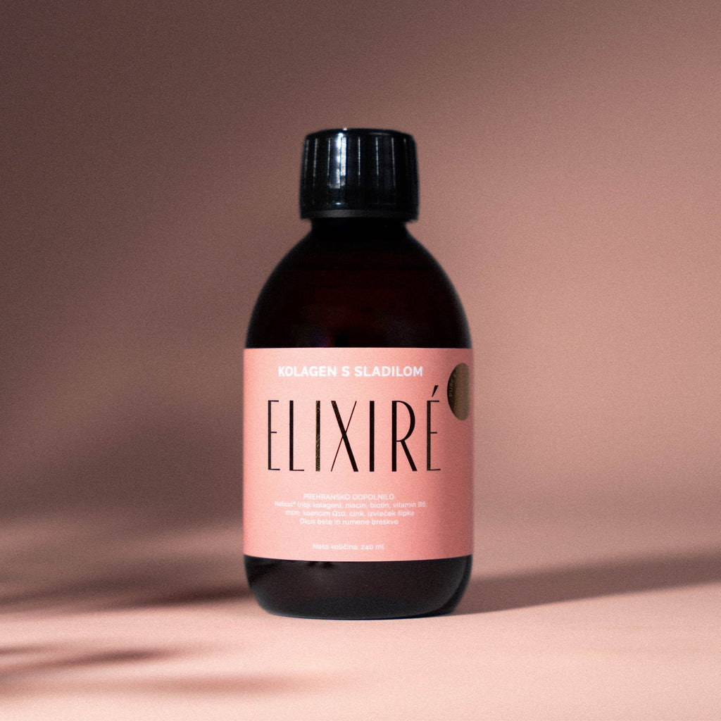 Elixiré Beauty Collagen, okus bele in rumene breskve – brez dodanega sladkorja, sladilo ksilitol