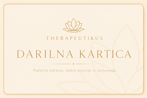 Darilna kartica Therapeutikus - gold lotos design